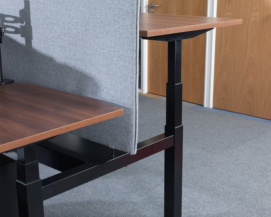 Elev8²Touch - Sit-stand Back-to-back Desk - Silver Frame.