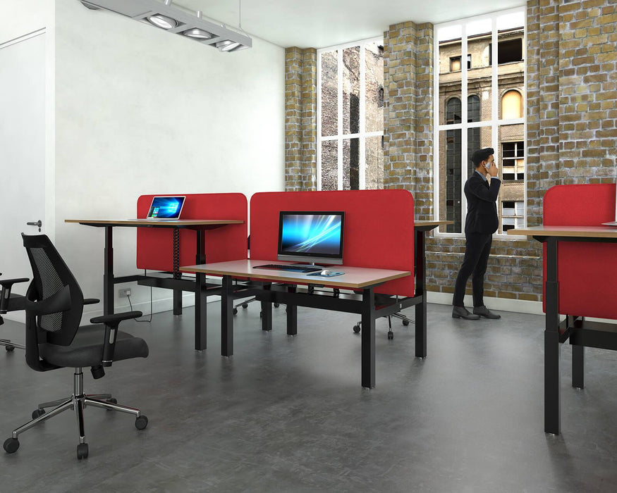 Elev8²Touch - Sit-stand Back-to-back Desk - Silver Frame.