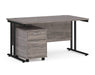 Maestro 25 - Straight Desk with 2 Drawer Pedestal - Black Frame.