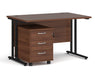 Maestro 25 - Straight Desk with 3 Drawer Pedestal - Black Frame.