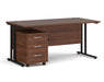 Maestro 25 - Straight Desk with 3 Drawer Pedestal - Black Frame.