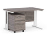 Maestro 25 - Straight Desk with 2 Drawer Pedestal - White Frame.