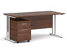 Maestro 25 - Straight Desk with 2 Drawer Pedestal - White Frame.