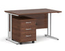 Maestro 25 - Straight Desk with 3 Drawer Pedestal - White Frame.