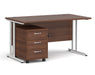 Maestro 25 - Straight Desk with 3 Drawer Pedestal - White Frame.