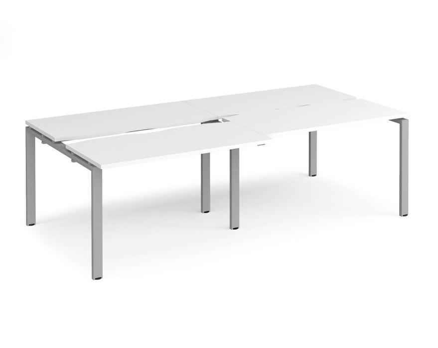 Adapt - Sliding Top Double Back to Back Desks - Silver Frame