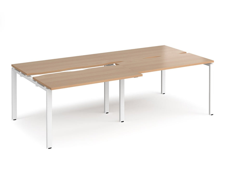 Adapt - Sliding Top Double Back to Back Desks - White Frame.