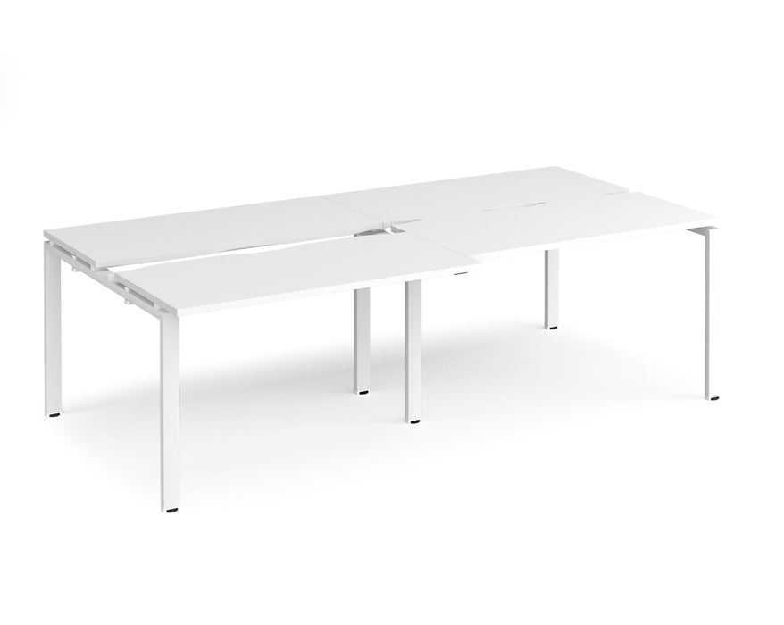 Adapt - Sliding Top Double Back to Back Desks - White Frame.