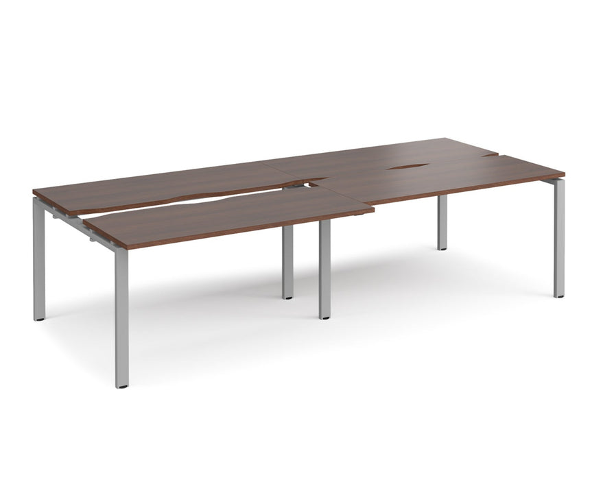 Adapt - Sliding Top Double Back to Back Desks - Silver Frame.