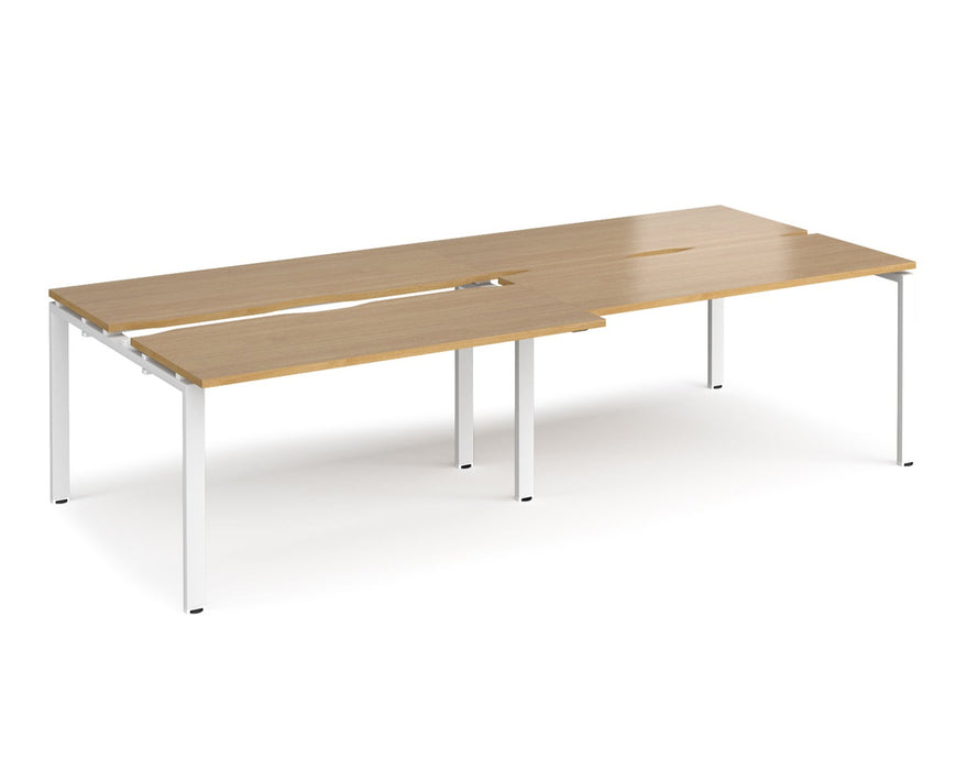 Adapt - Sliding Top Double Back to Back Desks - White Frame.