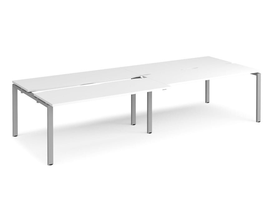 Adapt - Sliding Top Double Back to Back Desks - Silver Frame.