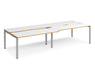 Adapt - Sliding Top Double Back to Back Desks - Silver Frame.