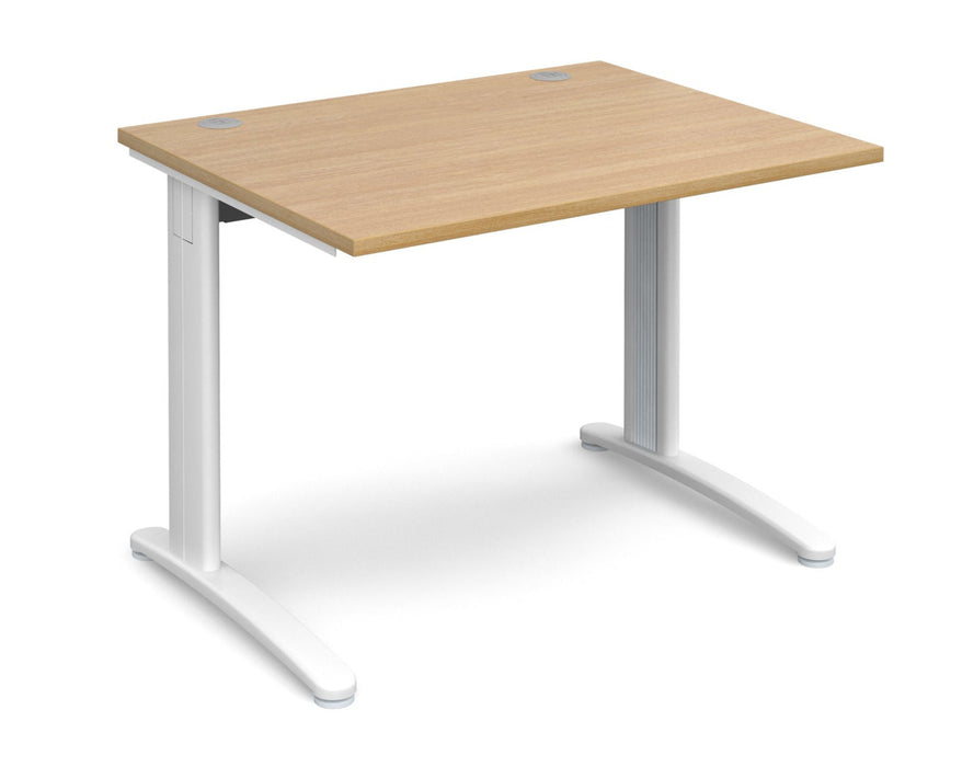 TR10 - Straight Desk with Cabel Managed Cantilever Leg - 800mm - White Frame.