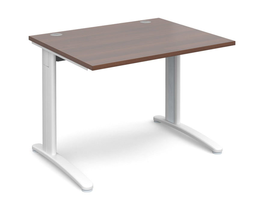 TR10 - Straight Desk with Cabel Managed Cantilever Leg - 800mm - White Frame.