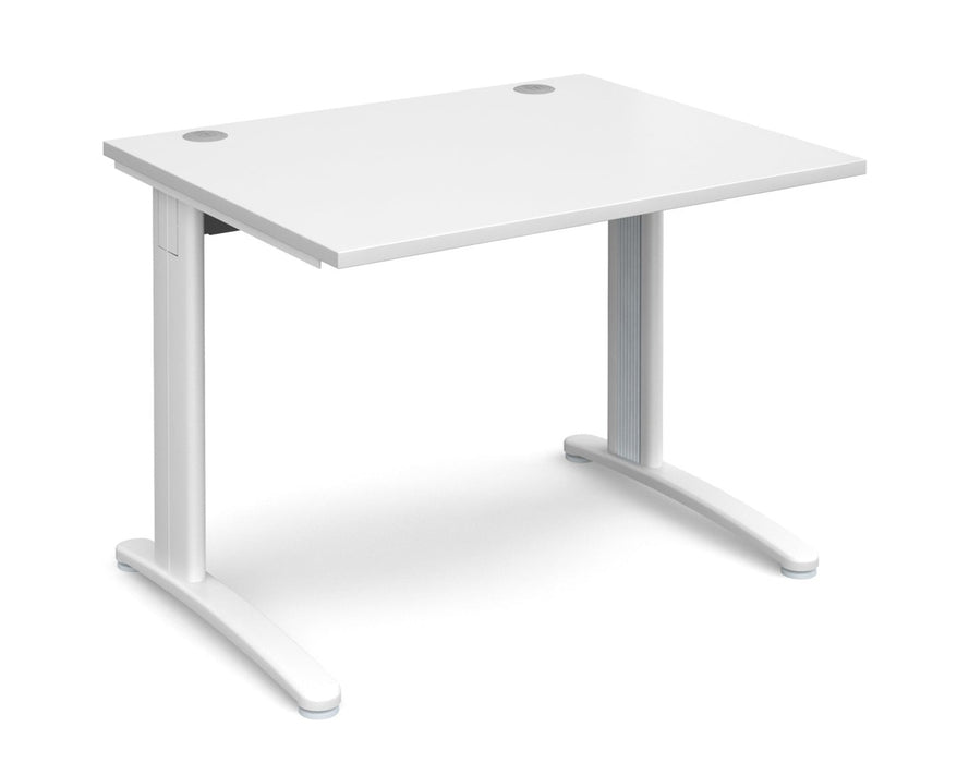 TR10 - Straight Desk with Cabel Managed Cantilever Leg - 800mm - White Frame.