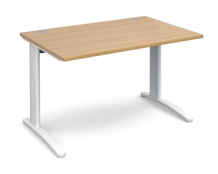 TR10 - Straight Desk with Cabel Managed Cantilever Leg - 800mm - White Frame.