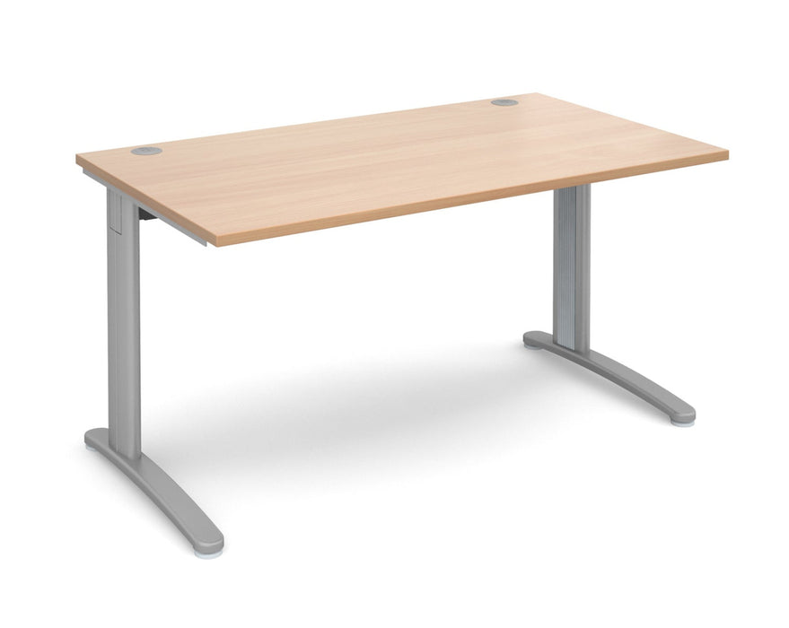 TR10 - Straight Desk with Cabel Managed Cantilever Leg - 800mm - Silver Frame.