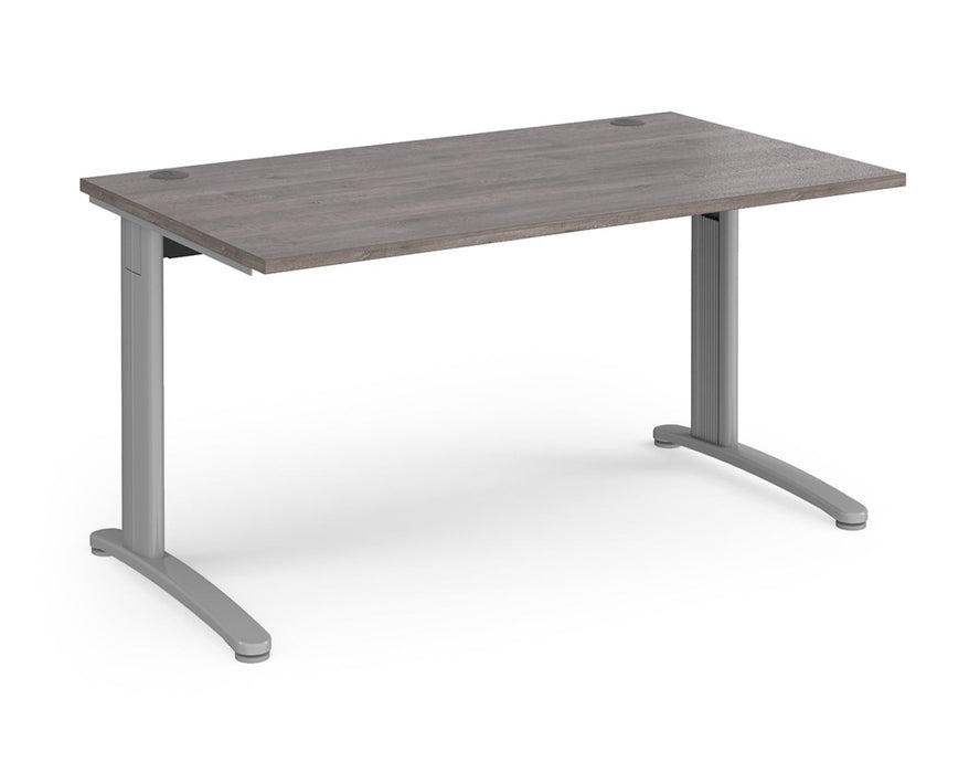 TR10 - Straight Desk with Cabel Managed Cantilever Leg - 800mm - Silver Frame.