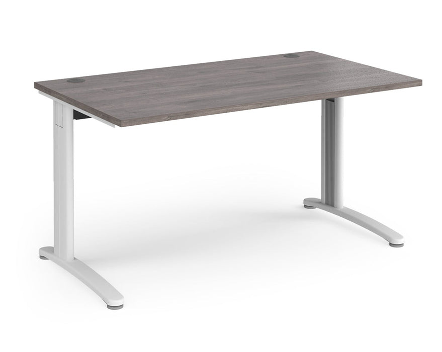 TR10 - Straight Desk with Cabel Managed Cantilever Leg - 800mm - White Frame.