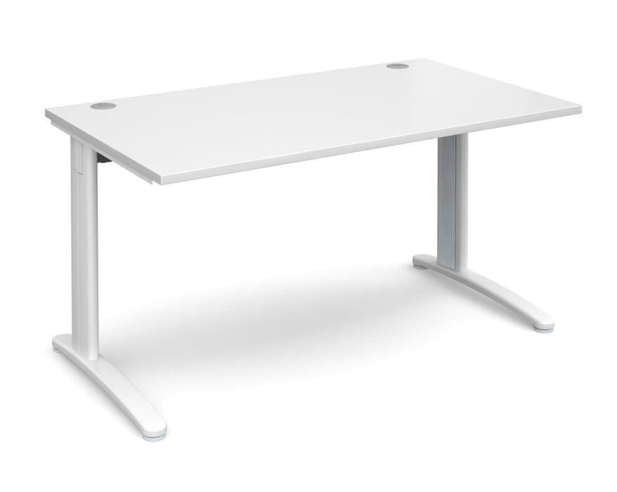 TR10 - Straight Desk with Cabel Managed Cantilever Leg - 800mm - White Frame.