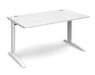 TR10 - Straight Desk with Cabel Managed Cantilever Leg - 800mm - White Frame.