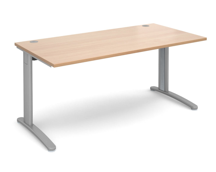 TR10 - Straight Desk with Cabel Managed Cantilever Leg - 800mm - Silver Frame.