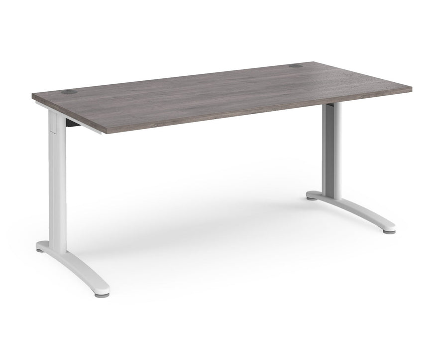 TR10 - Straight Desk with Cabel Managed Cantilever Leg - 800mm - White Frame.