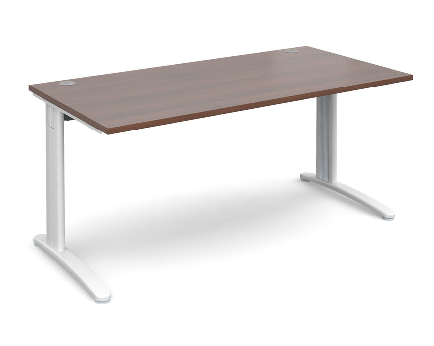 TR10 - Straight Desk with Cabel Managed Cantilever Leg - 800mm - White Frame.