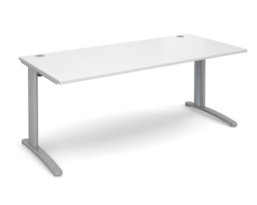 TR10 - Straight Desk with Cabel Managed Cantilever Leg - 800mm - Silver Frame.