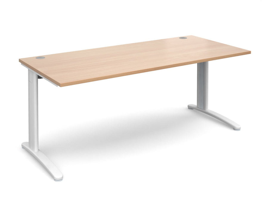 TR10 - Straight Desk with Cabel Managed Cantilever Leg - 800mm - White Frame.