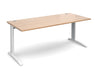 TR10 - Straight Desk with Cabel Managed Cantilever Leg - 800mm - White Frame.