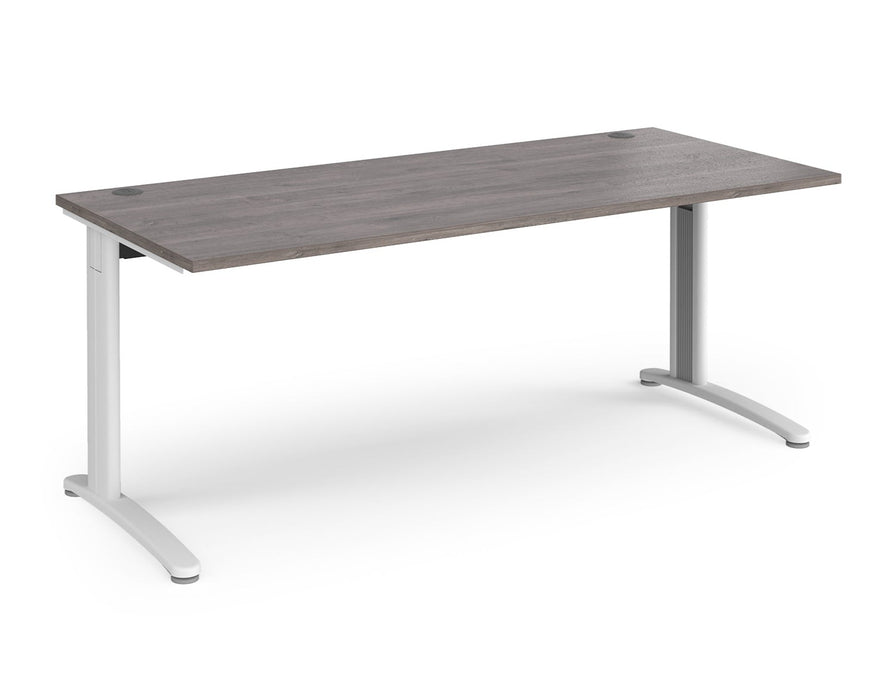 TR10 - Straight Desk with Cabel Managed Cantilever Leg - 800mm - White Frame.