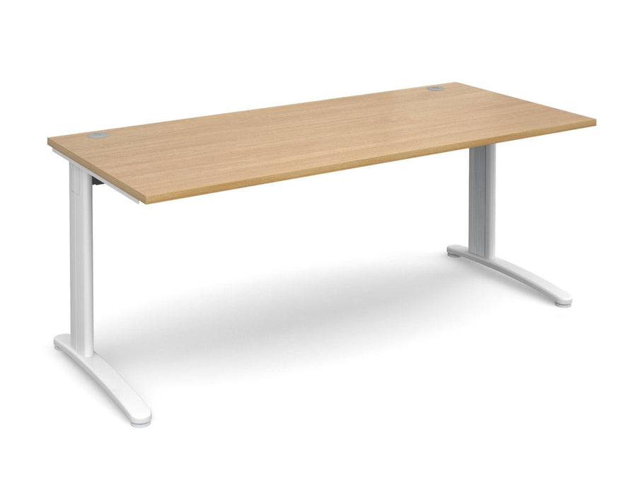 TR10 - Straight Desk with Cabel Managed Cantilever Leg - 800mm - White Frame.