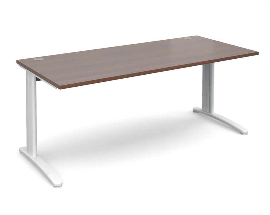 TR10 - Straight Desk with Cabel Managed Cantilever Leg - 800mm - White Frame.