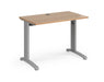 TR10 - Straight Desk with Cabel Managed Cantilever Leg - 600mm - Silver Frame.