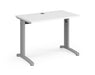 TR10 - Straight Desk with Cabel Managed Cantilever Leg - 600mm - Silver Frame.