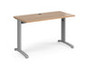 TR10 - Straight Desk with Cabel Managed Cantilever Leg - 600mm - Silver Frame.