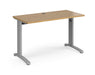 TR10 - Straight Desk with Cabel Managed Cantilever Leg - 600mm - Silver Frame.