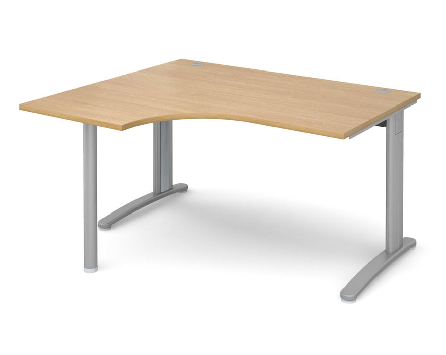 TR10 - Left Hand Ergonomic Desk - Silver Frame.