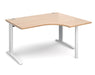 TR10 - Right Hand Ergonomic Desk - White Frame.