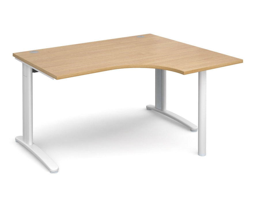 TR10 - Right Hand Ergonomic Desk - White Frame.