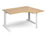 TR10 - Right Hand Ergonomic Desk - White Frame.