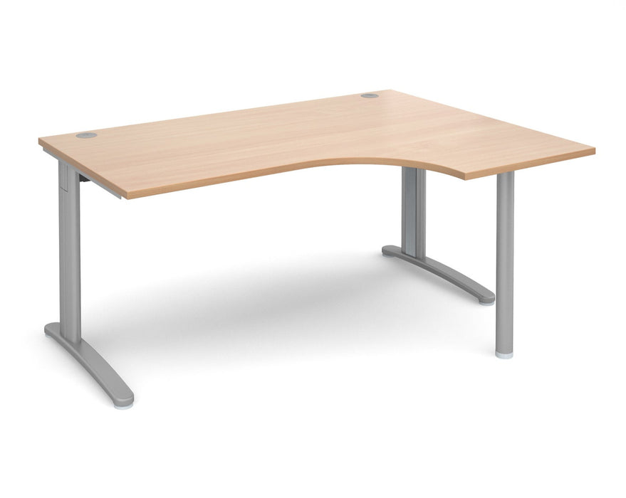 TR10 - Right Hand Ergonomic Desk - Silver Frame.