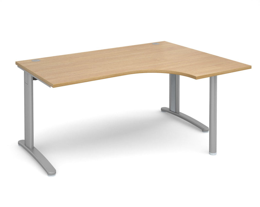 TR10 - Right Hand Ergonomic Desk - Silver Frame.