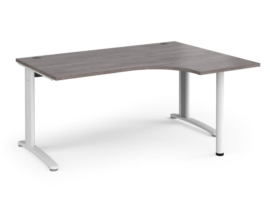 TR10 - Right Hand Ergonomic Desk - White Frame.