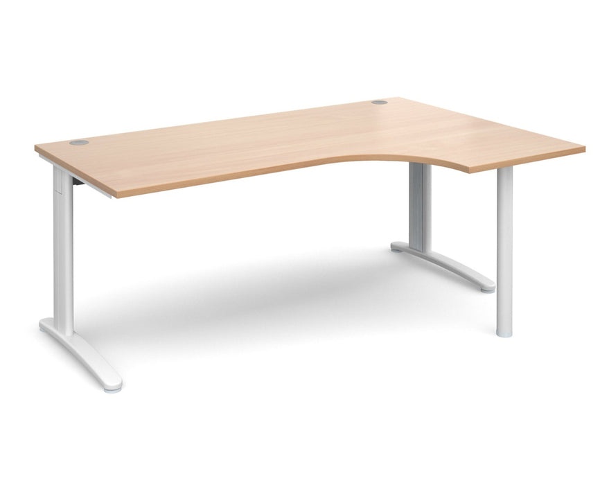 TR10 - Right Hand Ergonomic Desk - White Frame.