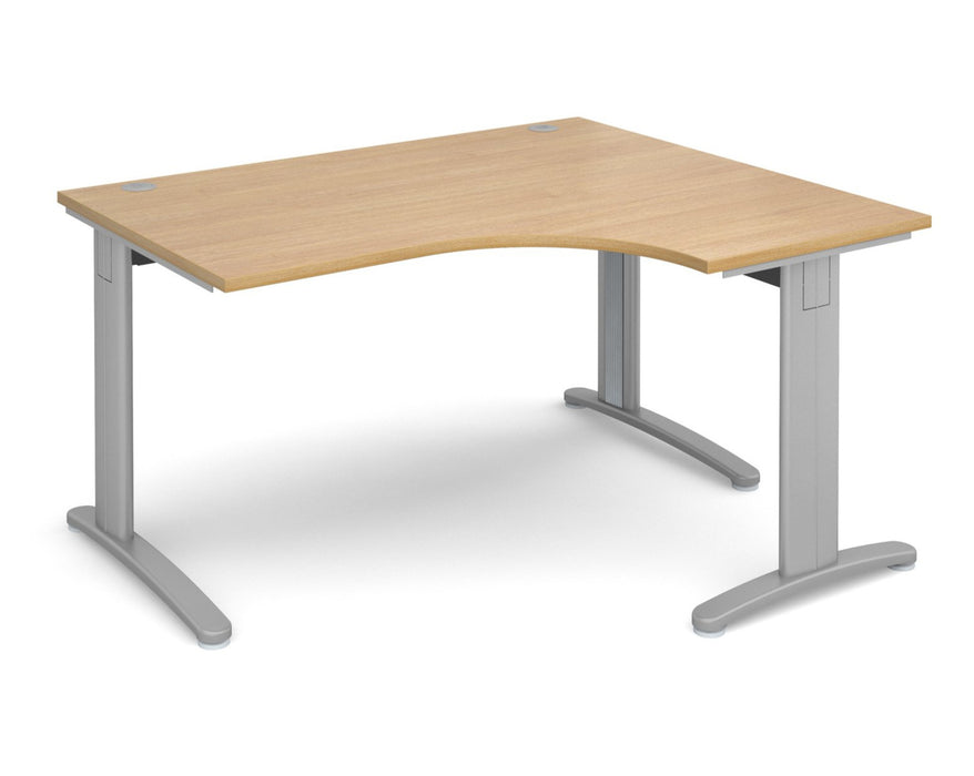 TR10 - Deluxe Right Hand Ergonomic Desk - Silver Frame.