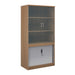 Systems Combination Bookcase With Horizontal Tambour & Glass Doors - 2000mm (Two Shelves).