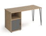 Tikal - Hairpin Leg Desk with Pedestal and Cupboard Door.