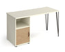 Tikal - Hairpin Leg Desk with Pedestal and Cupboard Door.